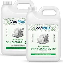 VedPlus New Premium Dish Cleaner Liquid - Neem Formula, 5 Liters, 10X Boost Power for Extra Shine & Advanced Protection, Long-Lasting Powerful Formula (Pack Of 2)-2
