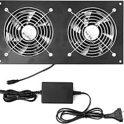 FourDot Cabinet Cooling Fan System 12 inches Dual 120mm 5inch Fan with adapter for HomeTheater-28