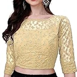 Womens Readymade Fancy Sifli Work Half Sleeve Saree Blouse.-image-48
