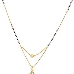 B name Letter Diamond Attached Alphabet Pendant 18 Inch Mangalsutra-image-32