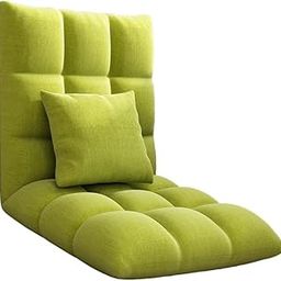 Fashion My Day Folding Floor Chair with Pillow with Backrest for Home Gaming Reading Office Green-image-72