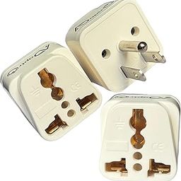 Adaptro India to USA, Japan, Canada, Plug Converter for Travel US, Philippines, Mexico, Brazil, Cuba, Thailand, Taiwan, Panama etc. Type B Universal Adapter (Pack of 3) White-34