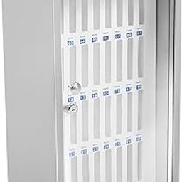 36 Slots Cell Phone Storage Cabinet, Stainless Steel Pocket Chart Storage Locker Box Wall Mounted Cell Phone Organizer with Locked, Label and Portable Handle for Classroom Office Exam-image-14