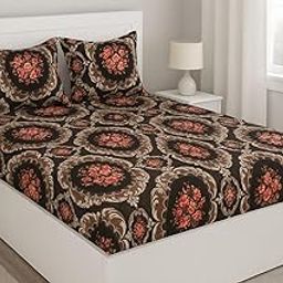 Premium Bedsheet for Double Bed with 2 Pillow Covers, 90X100 inches, 240 TC, Daily Use Bedsheet, Cotton Bedsheet (Dark Brown)-image-39
