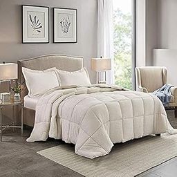 Rajasthan crafts Soft Microfibre Comforter Blanket Lightweight Reversible Quilt Duvet All Weather, 200 GSM Single Bed, Beige Color, 350 tc-image-9