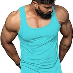 Sleeveless Gym Vest for Men Blue-image-89