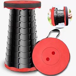 Portable Folding Stool - Collapsible, Retractable, Sturdy Seat with 400lbs Capacity, Perfect for Camping, Fishing, Hiking, Travel, Queuing, Gardening (RED)-image-67