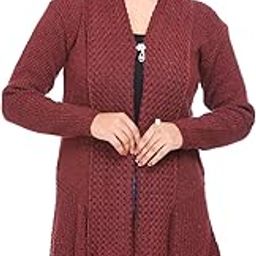 Women Winter Designer Woolen Sweater Plain Shrug Cardigan (Freesize)-image-2