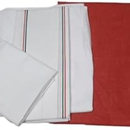 || Red || Men's 5- Piece Pandit Cotton Kurta Pajama Set Unstitched Kurta, Angocha, Vest,Hanky.-image-30