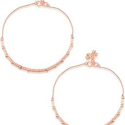 Brass Rose Gold Plated Anklet for Women Payal pajeb Ethnic modern Traditional Fusion Jewellery for Women (AKSV1644)-18