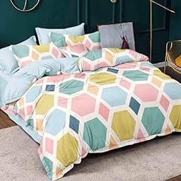 Laying Style™ Super Soft Microfiber Glace Cotton Single Quilt Cover with Zipper Closure (60" x 90" Inch,) Multicolor-image-85
