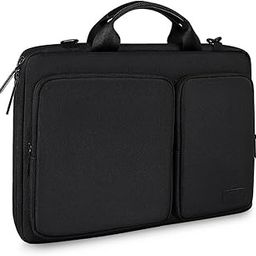 Slim Laptop Bag for Men, Women Sling Messenger Bag for Laptop Waterproof Stylish with Handle & Pockets Sling Laptop/MacBook Bags for Men & Women Travel Office Slim Laptop Bag 15.4 inch - Black-picture-22