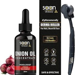 SAAN Fast Hair Growth Kit with 0.5mm, 540 titanium needle Stimulates Hair Follicles Activator (Dermaroller) & Onion Oil Concentrate for Hair growth, Beard & Mustache Growth Booster-image-83