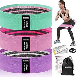 KANGFITER Fabric Resistance Bands for Working Out, 3 Level Non-Slip Booty Bands for Women and Men, Loop Exercise Bands Set for Leg and Glutes, Hip Elastic Bands for Home and Gym Fitness, Yoga, Pilates-9