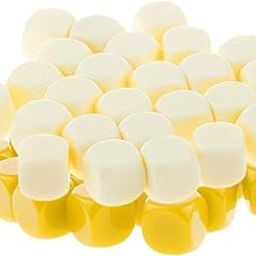 HEAVENGLOW 50 Pieces Opaque Blank Dice D6 for D&D RPG Party Games Yellow + Beige | Accessories | Role Playing Games | Games-image-45