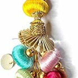 Adikala Handmade Multicolor Beads Tassel Latkan Set of 2 for Saree Pallu, Designer Blouse, Dupatta and Lehenga, Bags Art and Craft (Multi Color D1)-image-65