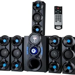 Black Jumbo Home Theatre 5.1 Channel or Wall Mount Satellites. 6 inch subwoofer Multimedia Connectivity Bluetooth,Fm,USB,Aux. Compatible with Smart tv,Laptop,Smart mobiles,Gaming Console etc-24