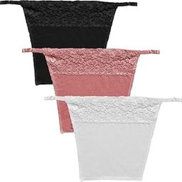 J P VILLA Cotton Clip-on Mock Lace Camisole for Women Neck Cleavage Cover Cami Secret (Free Size)- Set of 3 (in, Alpha, Free Size, Regular, Black-Pink-White)-image-48