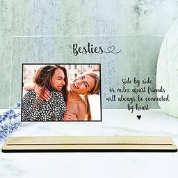 Shaivya Gift For Best Friend, Photo Frame Keepsake, Custom, Birthday Gift For Friend, 9X6 In Transparent Clear Acrylic Plaque With Wooden Stand, Rectangular, wall mount, 22.9L x 15.2W cm-image-11