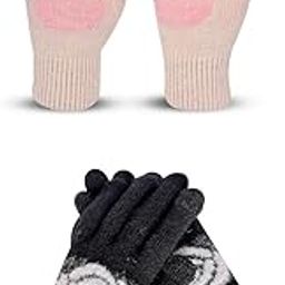 Women's Touchscreen Winter Woollen Pack of 2 Pairs Gloves For Cold Weather (SGD-11551158) (Multicolor, Free Size)-image-87