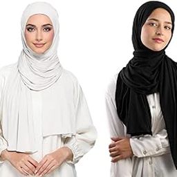 Women's UV Protection Light Weight Jersey Cotton Summer Scarf Stoles Shawl head scarves for girls Dn03 (Pack of 2)-41
