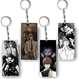 Premium (Pack of 4) Anime Printed Keychain | Acrylic Keyholder Death Note Keychain-image-74