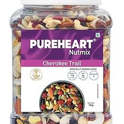 Pureheart Cherokee Premium Trail Mix | An Eclectic Mix of 8 Healthy Superfoods Nuts- Cashews, Almonds, Pistachio | Dry Fruits - Cranberries, Raisins | Seeds - Pumpkin, Sunflower | Reusable Jar (1000g)-image-12