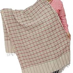 checkered pure wool fabric warm Men's Lohi/Stole/Shawl Size 45X90 Inch SWL 22209-10-image-62