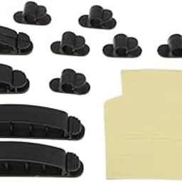 10Pcs Cables Management Wire Cord Clips Wall Desktop Clip Organizer Black-picture-18