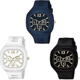 Square Dial Multicolor Analoug Watch Analog Watch - for Men & Boys (Black-3) (ADD Black-3_bzr)-image-70