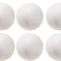 HTM Heavy Plastic Cricket Training, Practice, Match & Drill Ball, 80 gram White Balls for Cricket for Indoor and Outdoor Game-image-81