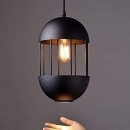 Weldecor Vintage Black Aluminium Metallic Hanging Pendant Ceiling Lamp for Home, Offices, Banquet, Hotel, Restaurant, Living Room (Bulb Not Included)-17