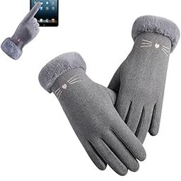 Tomorrow Women Cute design Plush Fur Cuff Winter Gloves Windproof Cold Resistant Warm Snuggle Season | Gloves : Cozy Comfort, Touchscreen Magic (Winter's Luxe Essential)-image-99