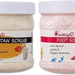 Feelhigh De-Tan Scrub and Foot Scrub Combo (Pack of 2) Each 500ml-image-3