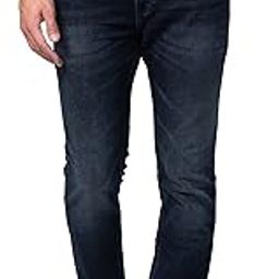 Blue Low Rise Slim Fit Jeans for Men-image-8