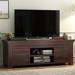 GateWay Furniture Solid Sheesham Wooden TV Unit for Living Room | 2 Drawers, 2 Shelves & 1-Door Storage | Wooden TV Cabinet for Bedroom & Hallway | Fits up to 50-Inch TV (Design 6)-image-77