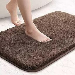 HOWNICE Doormat for Bedroom,Bathroom,Kitchen,Living Room,Home Entrance,Room Mats,Foot Mats,Floor mat,Main Door,Rug,Non Slip,Door Mate,Soft,Fur Door Mat Door Matt (Bedroom Bathroom Matt Brown)-image-6