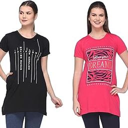 Women's Top (Pack of 2) (2CMTLPA770A1A3_XL_Black & Pink_X-Large)-image-15