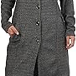 Women's Woollen Button A-Line Long Coat with Pockets-image-33