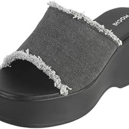 Women Wedge Heel Denim Fashion Slip-on Sandal-image-112