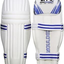 ATC Moulded Batting Pad – Lightweight, Durable Cricket Leg Guards with Molded Design for Superior Fit & Protection – Ideal for Club & Pro Players White with Blue Stripe-image-73