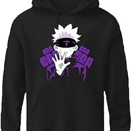 Crazy Guy Cotton Blend Anime Hoodie for Men | Gojo Satoru Hoodies | Men Stylish Trendy Design Hoodies-image-14