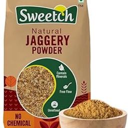 Sweetch Natural Cane Jaggery Powder 1kg | Natural Sweetener | Refined Sugar Alternative contain Minerals, No Chemical, Sulphur & Bleach Free | Gur, Gud Powder for Baking & Cooking (Pack of 1)-image-5