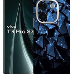OggyBaba Blue Poly Vivo T3 pro 5g Mobile Back Skin Rear Screen Guard Protector Film Wrap (Coverage - Back+Camera+Sides)-image-26
