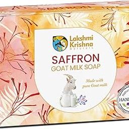 Lakshmi Krishna Natural Saffron Goat Milk Soap -100g ||Pure Luxury : Nourish Your Skin with Saffron-Infused Goat Milk Soap||-25