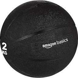 amazon basics Medicine Ball (Black) | Exercise Ball for Upper & Lower Body Exercises | Textured Finish for Strong Grip-image-58