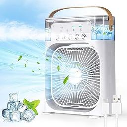 Wtrtr Portable Air Conditioners,700ml Mini Evaporative Cooler,USB Personal Conditioner with 7 LED Lightï¼ŒAC Cooling Fan for car Home Office Room-image-63