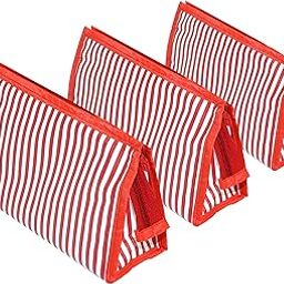 Set of 3 Difference Size Toiletry Organizer Jewelry Makeup Kit Bag Cosmetic Pouch for Women Shaving Kit Organizer for Men - Red-5