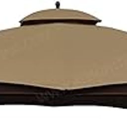 ALISUN Replacement Canopy Top for Lowe's 10' x 12' Gazebo #TPGAZ17-002C (Golden Brown Canopy Top Only)-image-64