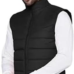 Men's Polyster Solid Cut Sleeve Winter Casual Jacket-picture-0